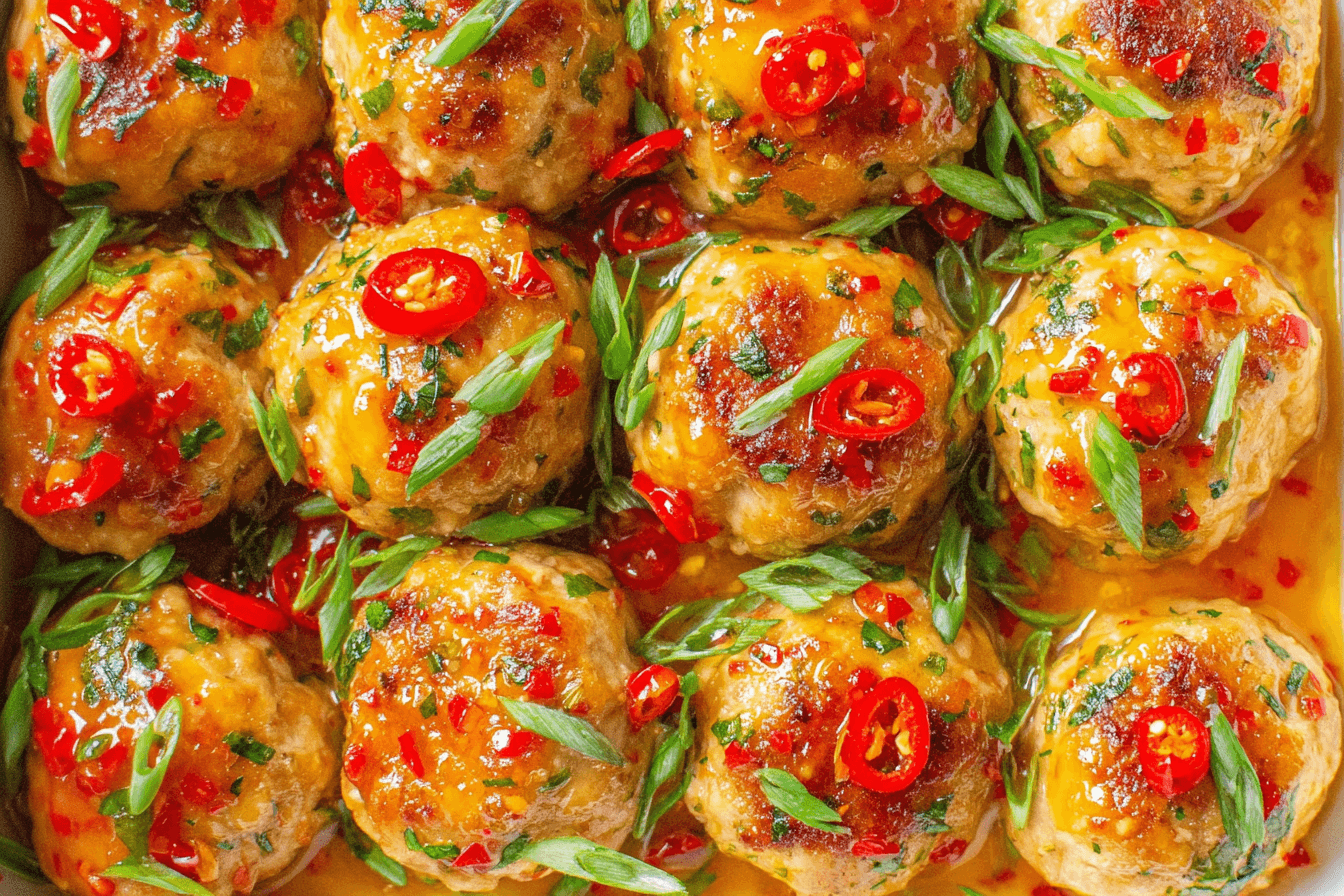 Thai Baked Chicken Meatballs Recipe