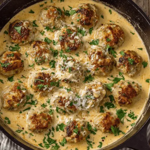 Turkey Meatballs in Creamy Parmesan Sauce Recipe