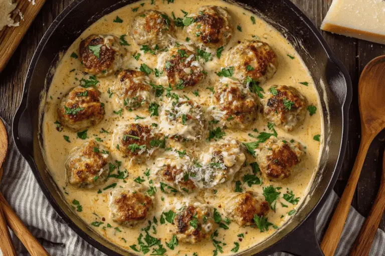 Turkey Meatballs in Creamy Parmesan Sauce Recipe