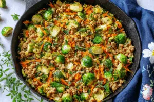 Turkey and Brussels Sprouts Skillet