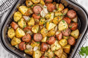 Air Fryer Potato and Kielbasa Sausage