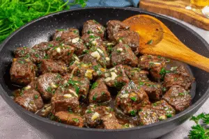 Air Fryer Steak Bites with Garlic Butter Sauce