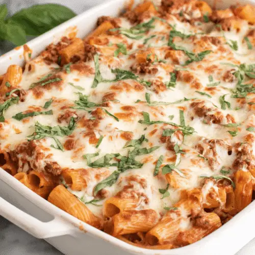 Baked Rigatoni with Beef and Mozzarella Recipe