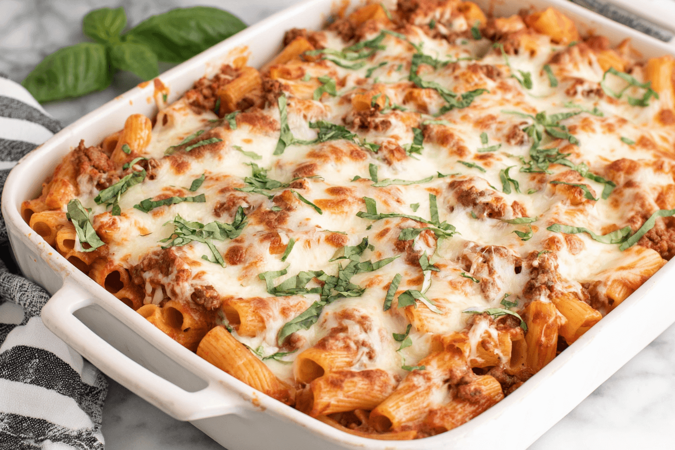 Baked Rigatoni with Beef and Mozzarella Recipe