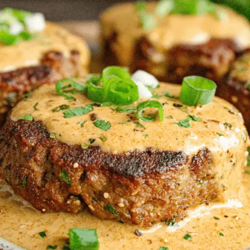 Beef and Feta Patties in Creamy Tomato Sauce Recipe