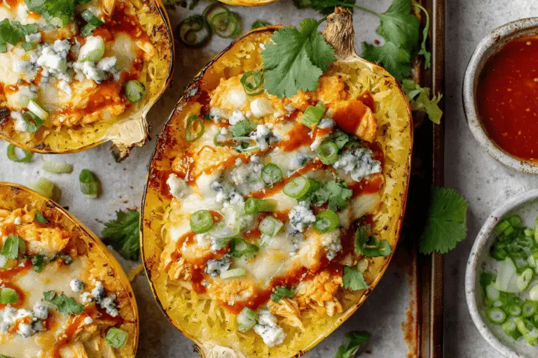 Buffalo Chicken Stuffed Spaghetti Squash Recipe
