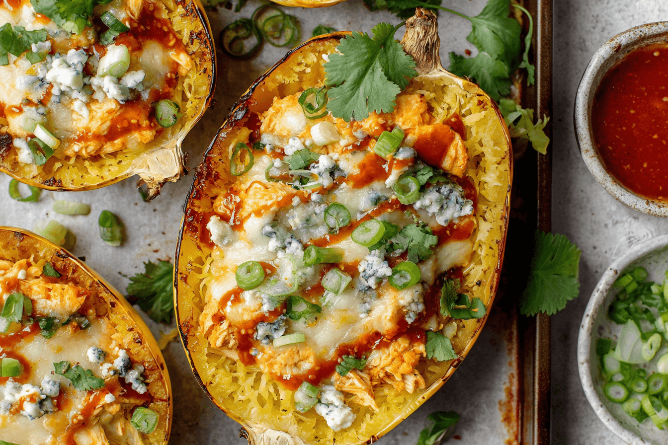 Buffalo Chicken Stuffed Spaghetti Squash Recipe