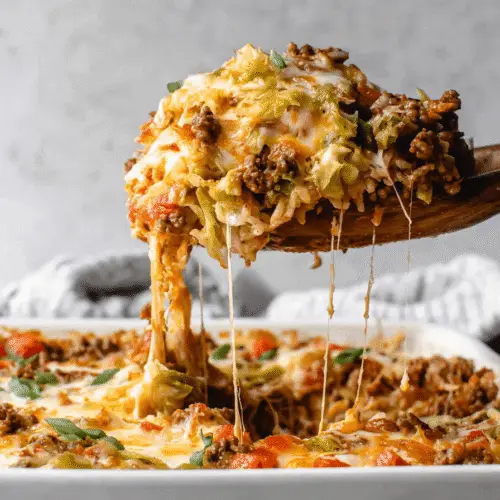 Cheesy Beef and Cabbage Casserole Recipe