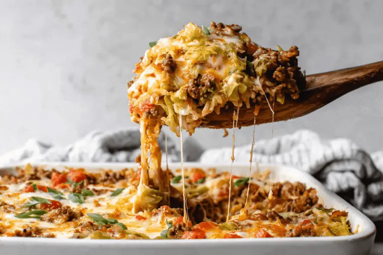 Cheesy Beef and Cabbage Casserole Recipe