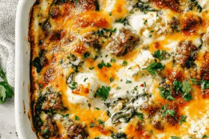 Cheesy Beef and Cauliflower Casserole