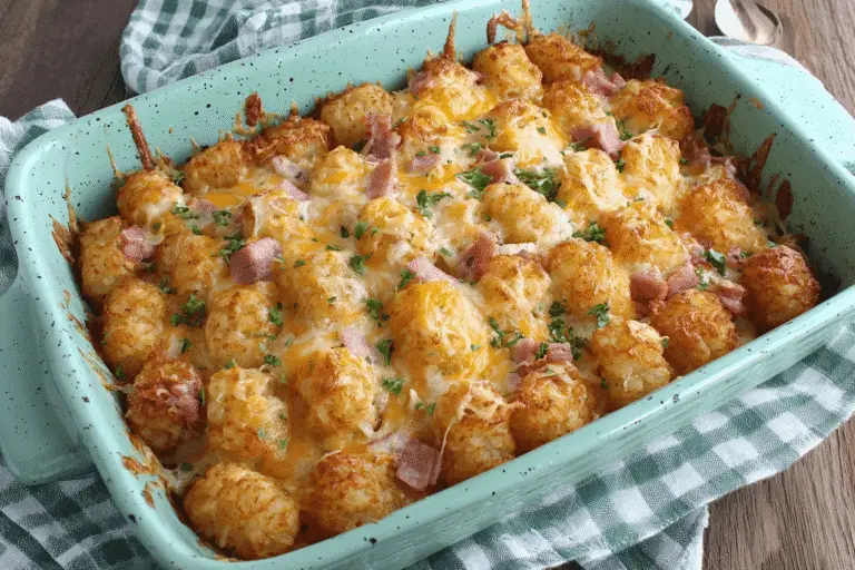 Cheesy Ham And Tater Tot Casserole Recipe