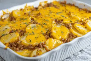 Cheesy Hamburger Potato Casserole