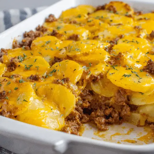 Cheesy Hamburger Potato Casserole Recipe