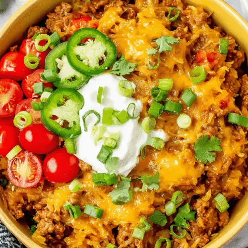 Cheesy Taco Spaghetti Squash Bake Recipe