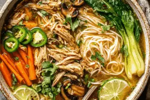 Classic Ginger Garlic Chicken Noodle Soup