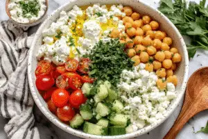 Cottage Cheese And Chickpea Salad Bowl