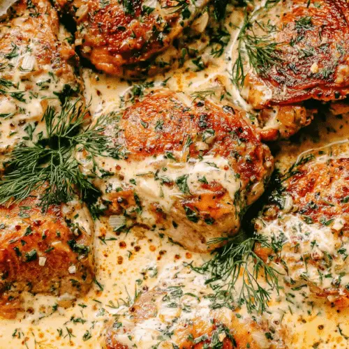 Creamy Oven Baked Chicken Thighs Recipe