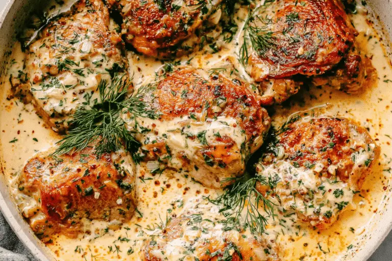 Creamy Oven Baked Chicken Thighs Recipe