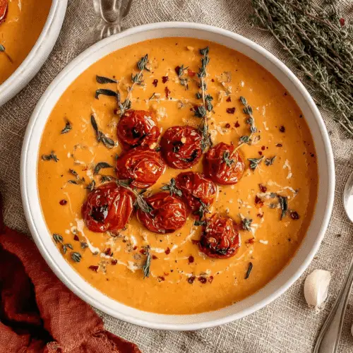 Creamy Roasted Garlic Tomato Soup Recipe