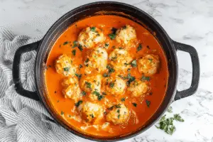 Creamy Tomato Bisque with Cheddar Bay Dumplings