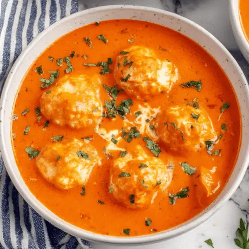 Creamy Tomato Bisque with Cheddar Bay Dumplings Recipe