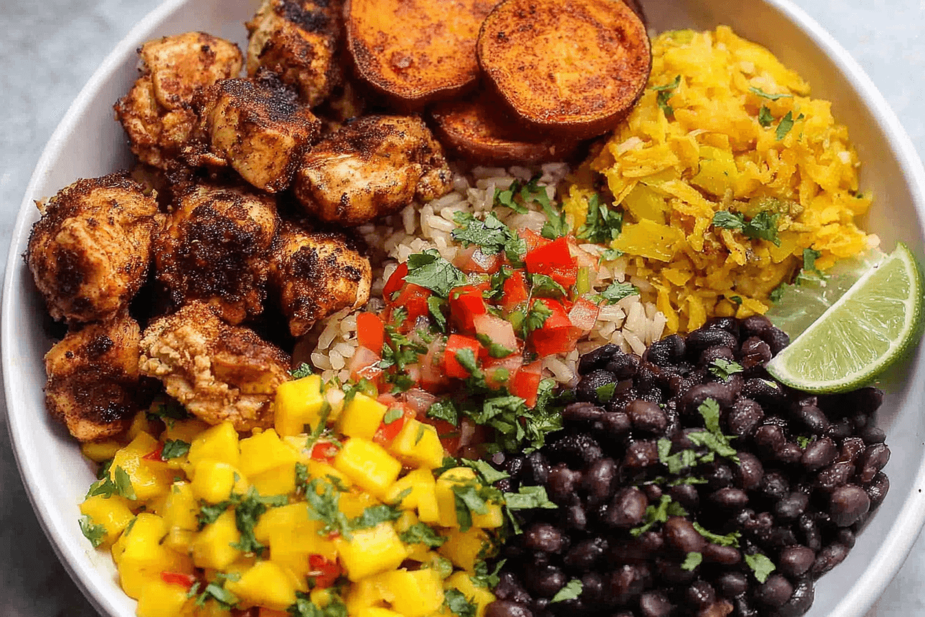 Cuban Chicken Black Bean Rice Bowl Recipe