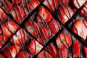 Decadent Chocolate Covered Strawberry Brownies