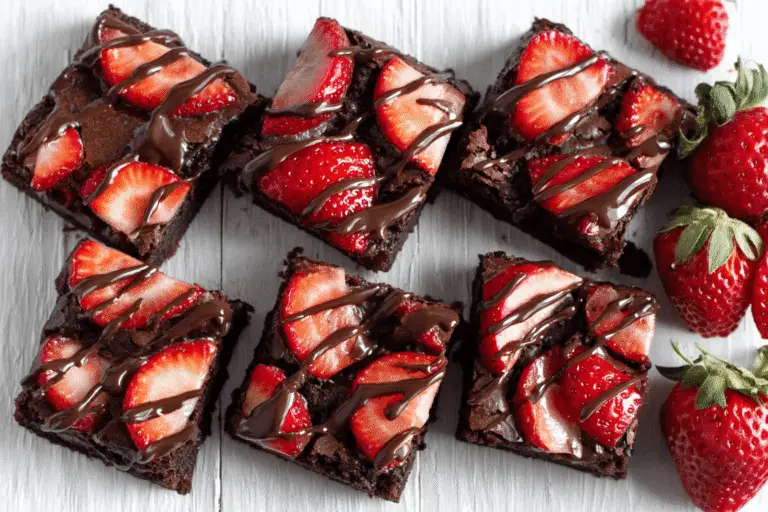 Decadent Chocolate Covered Strawberry Brownies Recipe