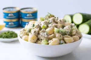 Dill Pickle Tuna Pasta Salad
