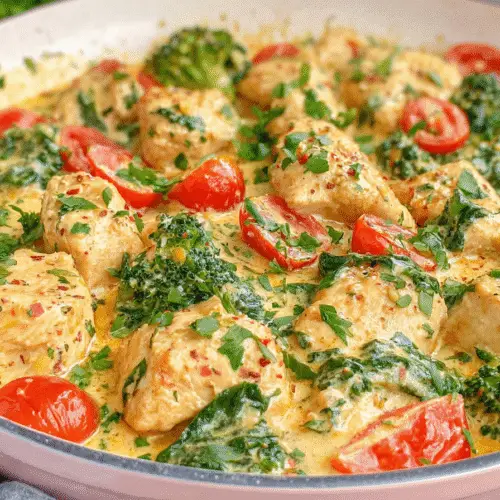 Garlic Chicken with Broccoli and Spinach Recipe
