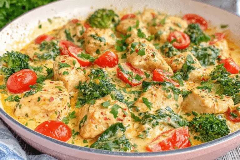 Garlic Chicken with Broccoli and Spinach Recipe