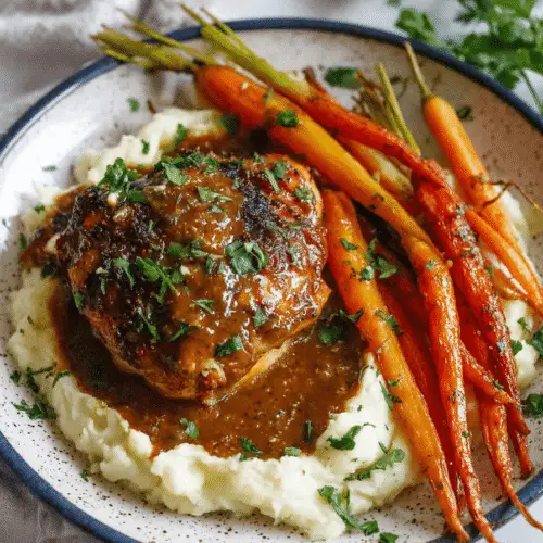 Garlic Herb Chicken & Carrot Plate Recipe