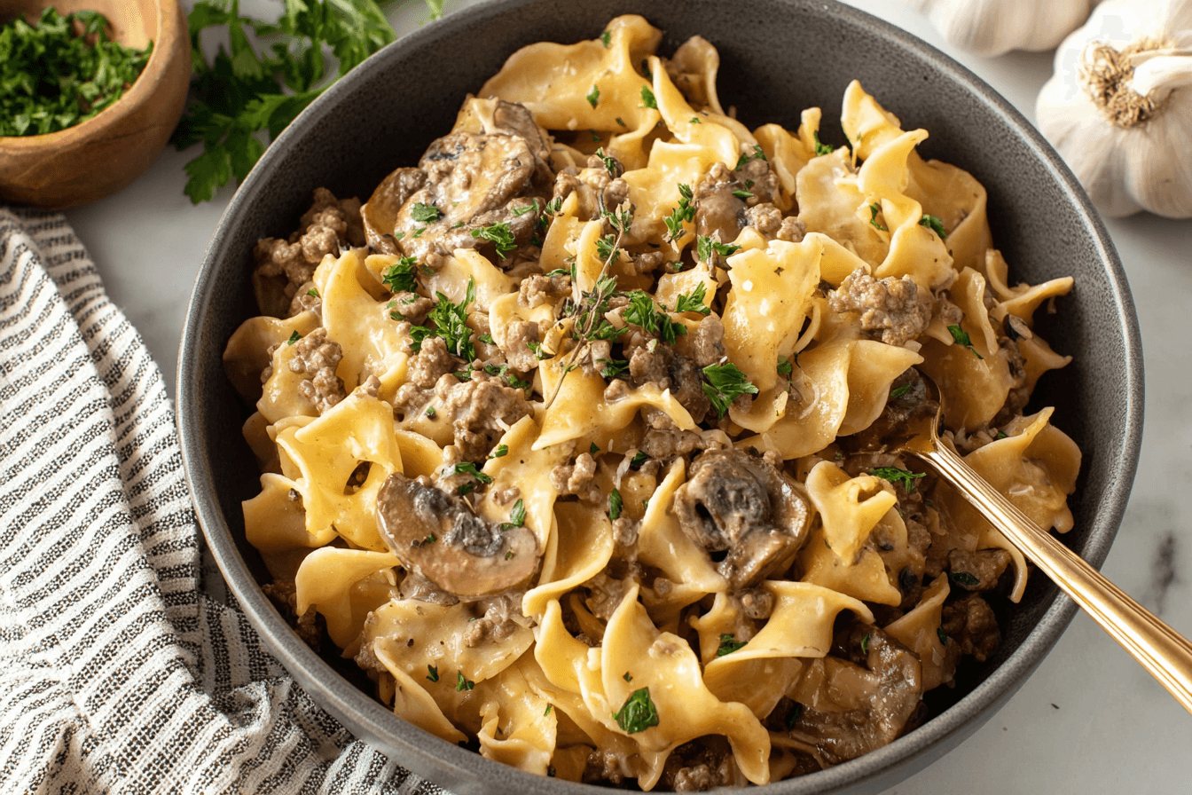 Healthy Cottage Cheese Beef Stroganoff Recipe