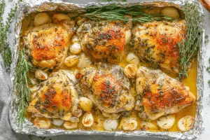 Healthy Oven-Roasted French Garlic Chicken