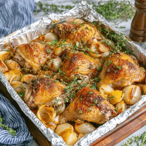 Healthy Oven-Roasted French Garlic Chicken Recipe