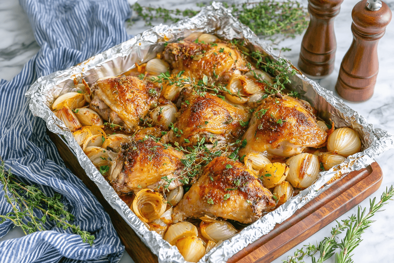 Healthy Oven-Roasted French Garlic Chicken Recipe