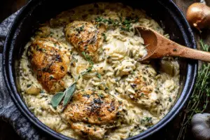 Herb Chicken with Creamy Orzo