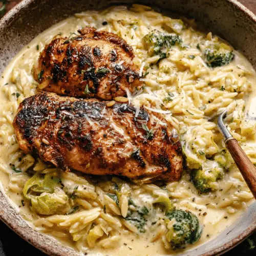 Herb Chicken with Creamy Orzo Recipe