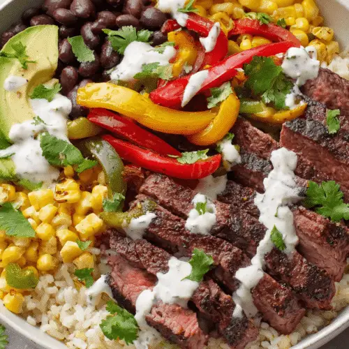 High Protein Low Carb Steak Fajita Bowl Recipe