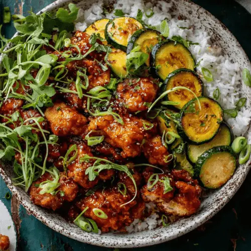 Hot Honey Chicken with Zucchini Recipe