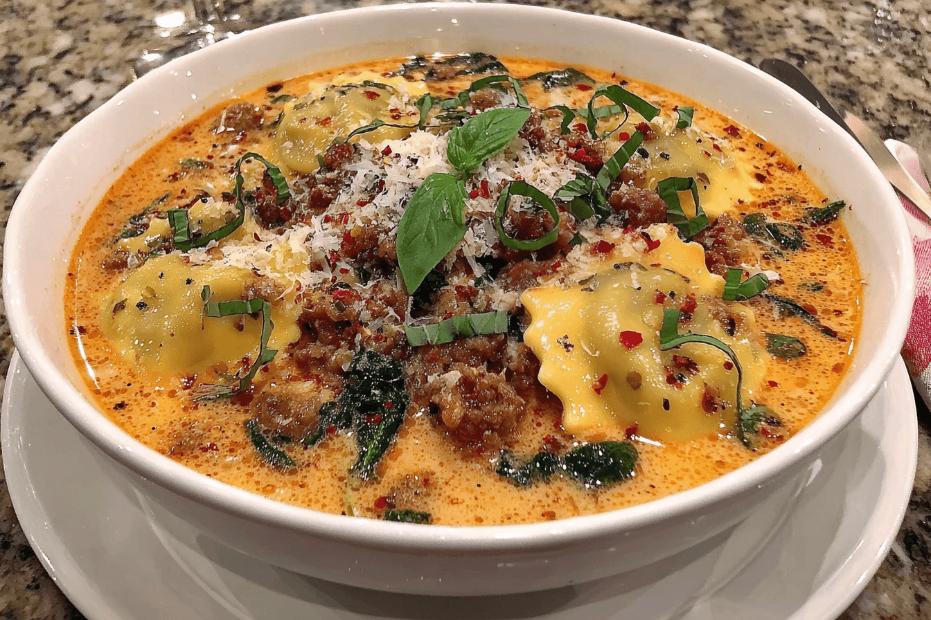 Italian Tuscan Ravioli Soup Recipe
