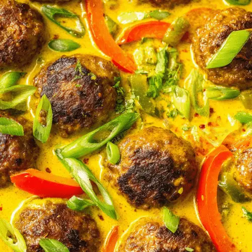 Jerk Meatballs In Coconut Curry Sauce Recipe
