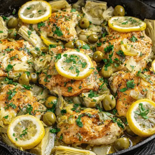 Lemon Chicken Artichoke Skillet Recipe
