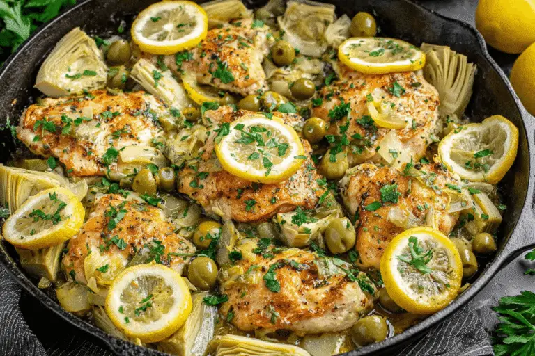 Lemon Chicken Artichoke Skillet Recipe
