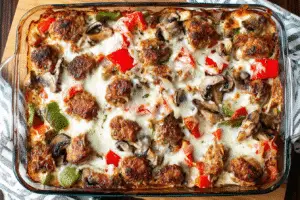 Mouthwatering Sausage and Pepper Bake