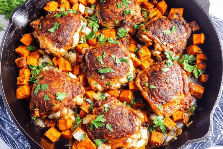 One-Pan Chicken And Sweet Potato Skillet Recipe