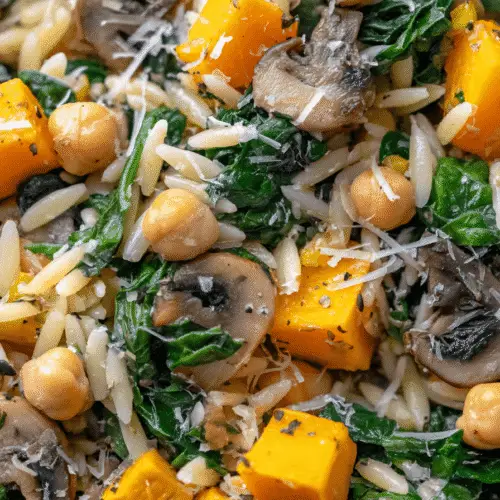 One Pot Fall Vegetable Orzo With Chickpeas And Kale Recipe