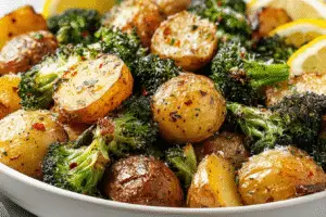 Roasted Parmesan Potatoes And Broccoli