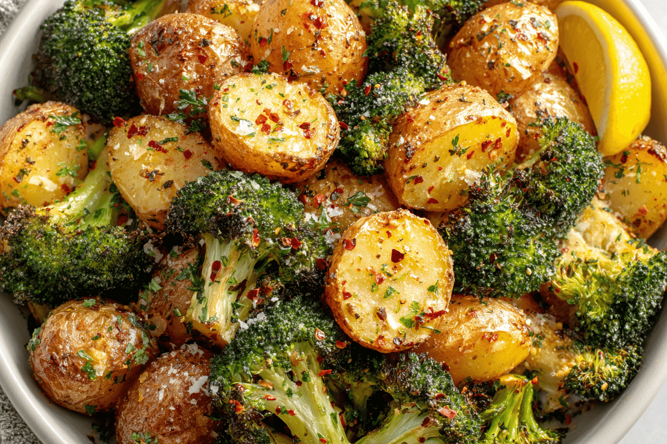 Roasted Parmesan Potatoes And Broccoli Recipe