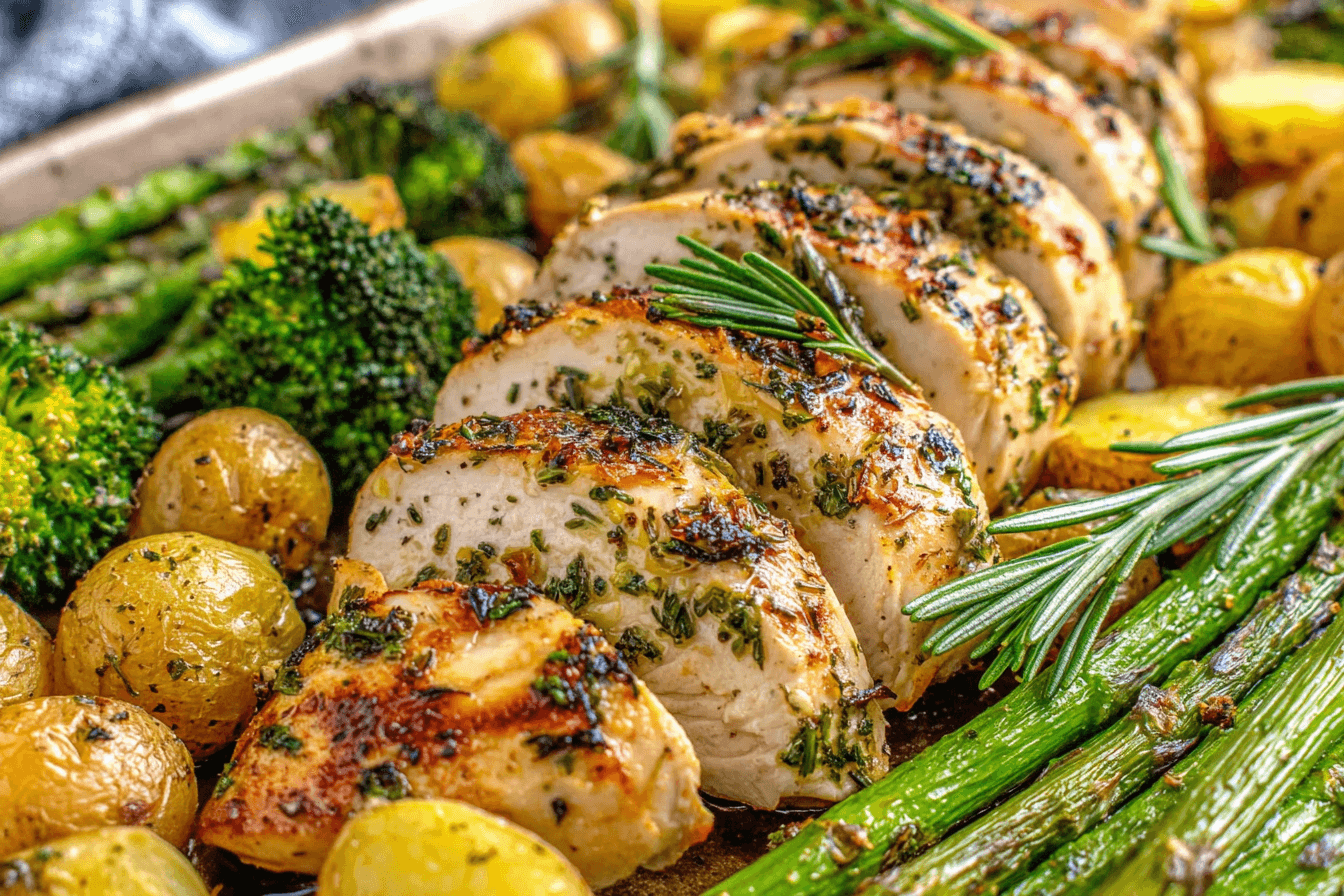 Sheet Pan Garlic Butter Chicken And Veggies Recipe